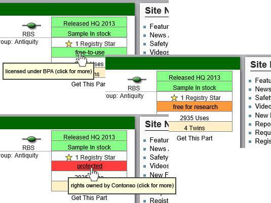 This image shows a how the proposed field LicenceInfo could look like in the registry.